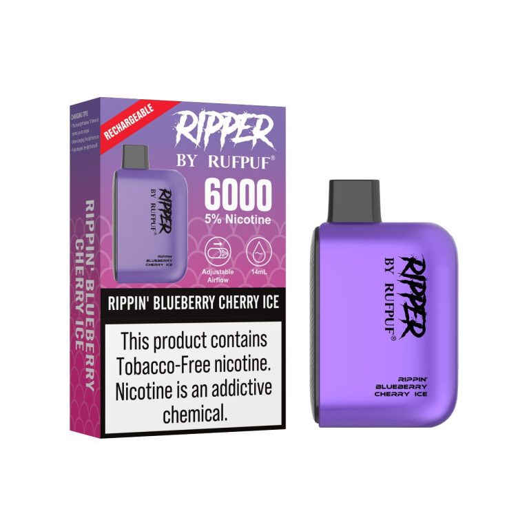 RIPPER RIPPIN BLUEBERRY CHERRY ICE DISPOSABLE - 6000 PUFFS