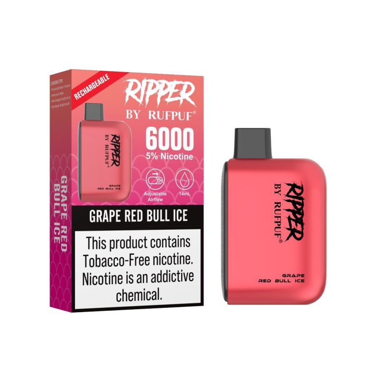 Red Ripper X Ruff Puff Rufpuf Ripper Grape Red Bull Ice Disposable - 6000 Puffs – Chasemycloud